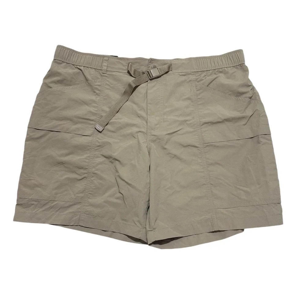 Eddie Bauer Mens XXL Khaki Tan Ripstop Tech Pull On Shorts NWT NEW‎
